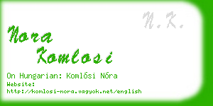 nora komlosi business card